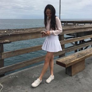 American Apparel White Tennis Skirt